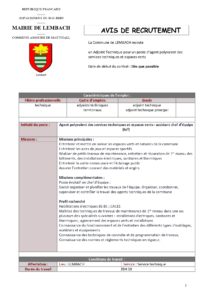 Avis de recrutement